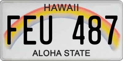 HI license plate FEU487