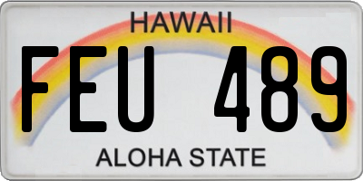 HI license plate FEU489