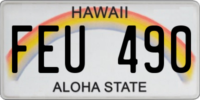 HI license plate FEU490