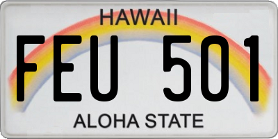 HI license plate FEU501