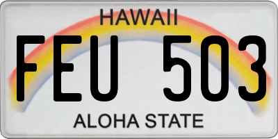 HI license plate FEU503