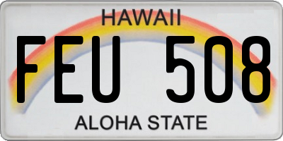 HI license plate FEU508