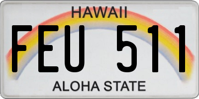 HI license plate FEU511