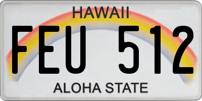 HI license plate FEU512