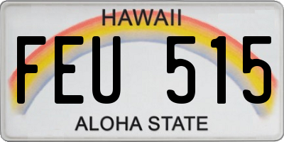 HI license plate FEU515