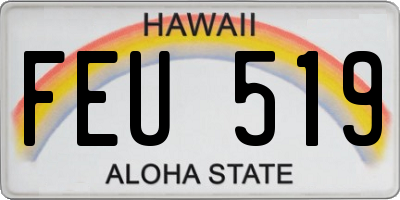 HI license plate FEU519