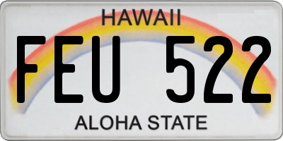 HI license plate FEU522