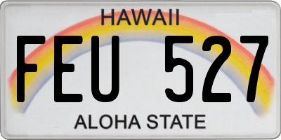 HI license plate FEU527