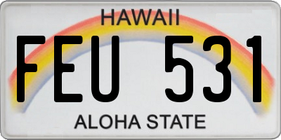 HI license plate FEU531