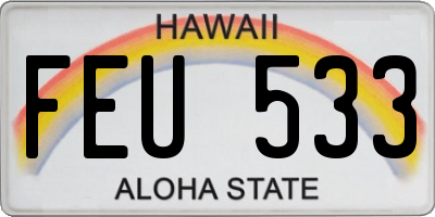 HI license plate FEU533