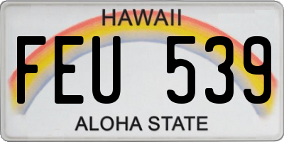 HI license plate FEU539