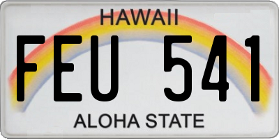 HI license plate FEU541