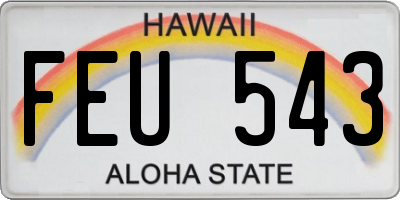 HI license plate FEU543