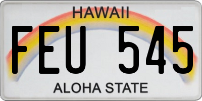 HI license plate FEU545