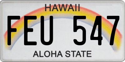 HI license plate FEU547