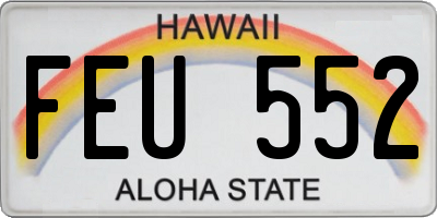 HI license plate FEU552