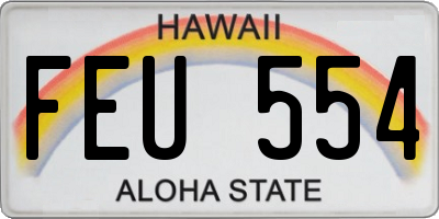 HI license plate FEU554
