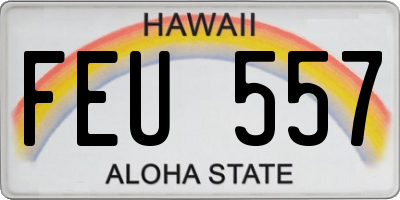 HI license plate FEU557