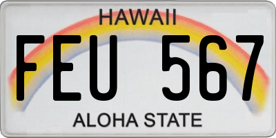 HI license plate FEU567