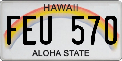 HI license plate FEU570