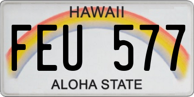 HI license plate FEU577