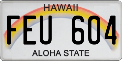 HI license plate FEU604