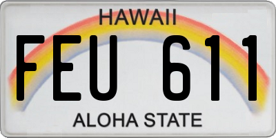 HI license plate FEU611