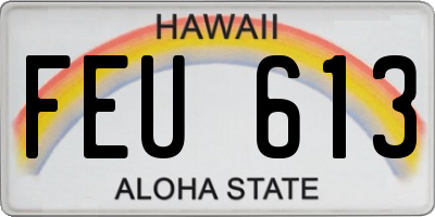 HI license plate FEU613