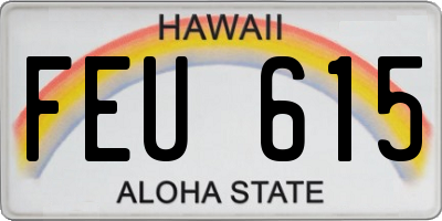 HI license plate FEU615