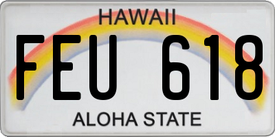 HI license plate FEU618