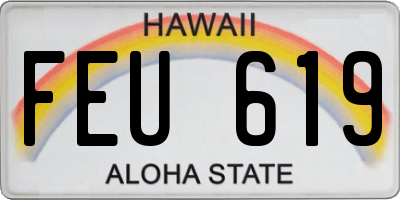 HI license plate FEU619