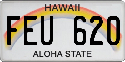 HI license plate FEU620