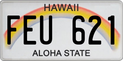 HI license plate FEU621