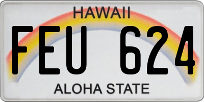 HI license plate FEU624
