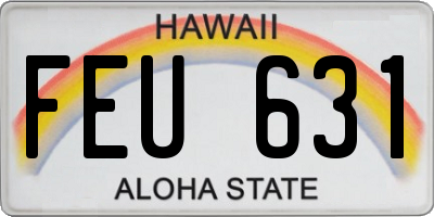 HI license plate FEU631