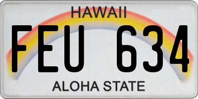 HI license plate FEU634