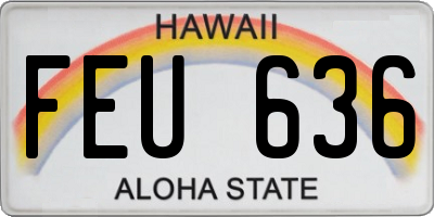 HI license plate FEU636