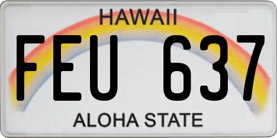 HI license plate FEU637