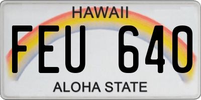HI license plate FEU640