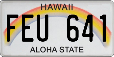 HI license plate FEU641