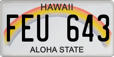 HI license plate FEU643
