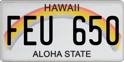 HI license plate FEU650