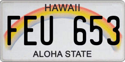 HI license plate FEU653