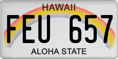 HI license plate FEU657