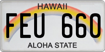 HI license plate FEU660