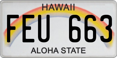 HI license plate FEU663