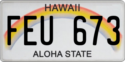 HI license plate FEU673