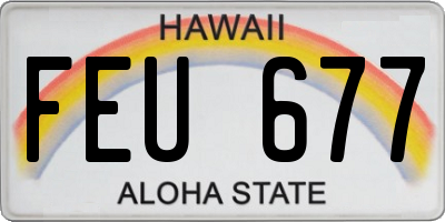 HI license plate FEU677