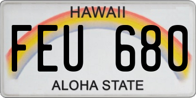 HI license plate FEU680