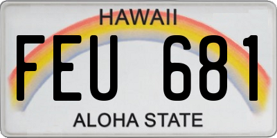 HI license plate FEU681
